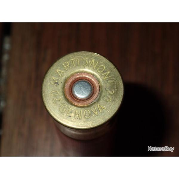 Cartouche pour collection en plastique rouge - calibre 20 - Martignoni Genova