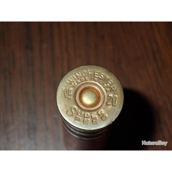 Cartouche pour collection en carton rouge - calibre 20 - Winchester "Super speed"