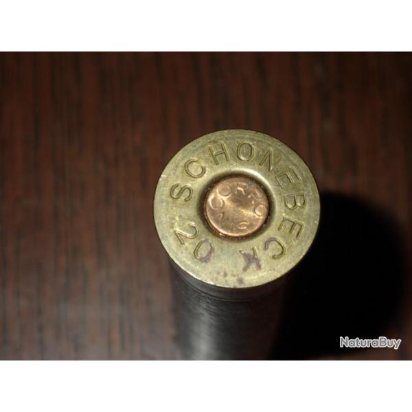 Cartouche pour collection en carton noir - calibre 20 -  Schnebeck