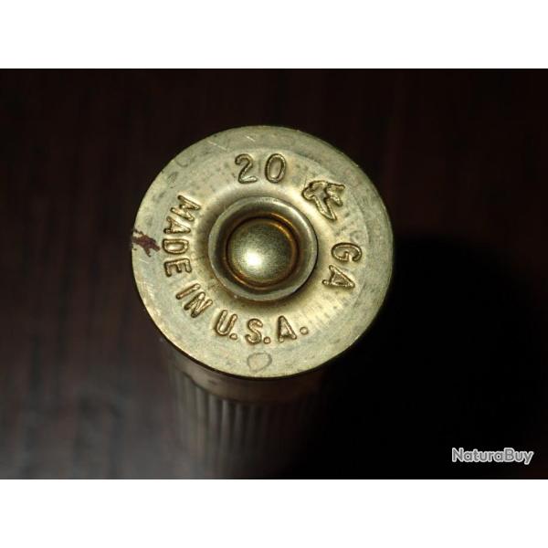 Cartouche pour collection en plastique jaune - calibre 20 - Fdral