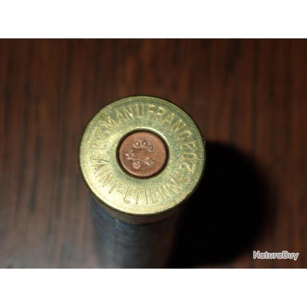 Cartouche pour collection en carton bleu/noir - calibre 20 - Manufrance