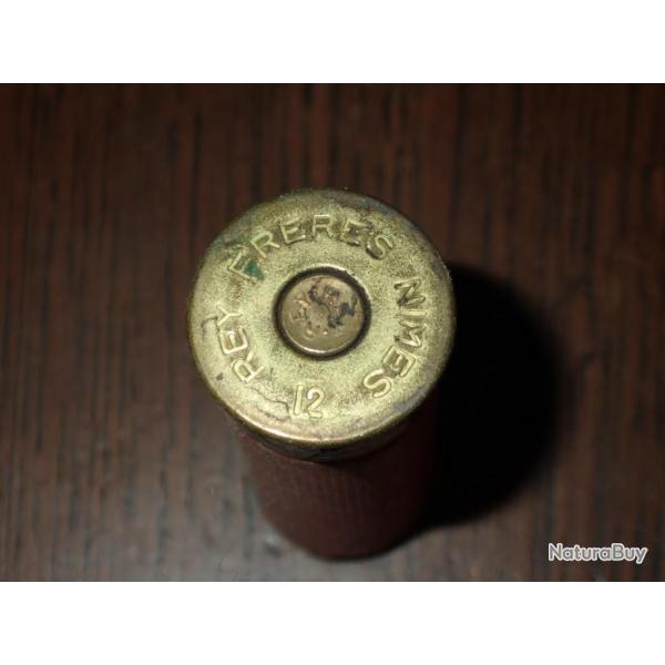 Cartouche pour collection en carton rouge - calibre 12 - Rey frres nimes