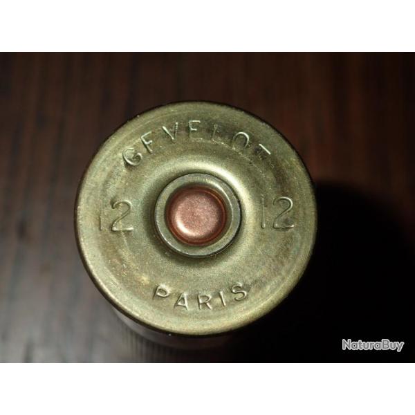 Cartouche pour collection en plastique noir - calibre 12 - Gevelot