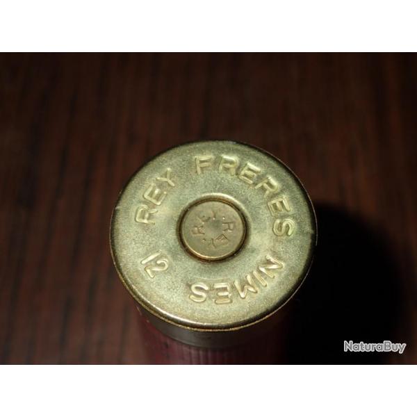 Cartouche pour collection en carton rouge - calibre 12 -  Rey Frres - carton 10 - laiton fendu