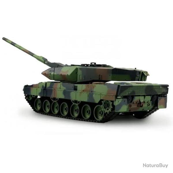 Char d'assaut radiocommand� Panzer Leopard 2 A6 1/16 �me 2.4 Ghz avec son et fum�e