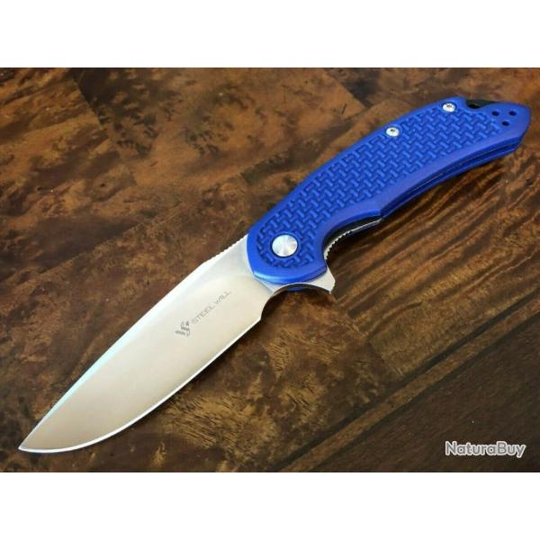 Couteau Steel Will Cutjack C22-1BL Lame Acier D2 Manche Blue FRN Linerlock Clip SMGC221BL