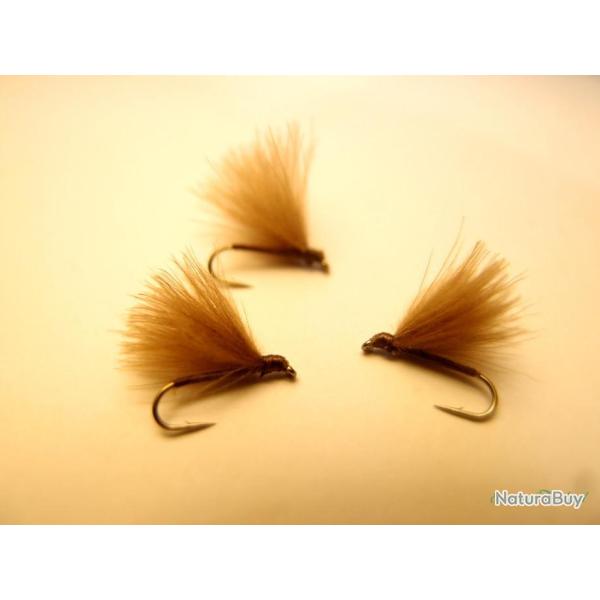 Lot de 3 CDC brun - mouches s�ches