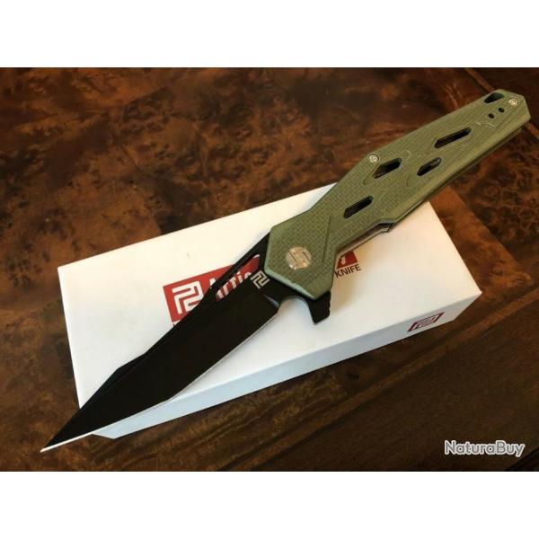 Couteau Artisan Interceptor Green Manche G-10 Lame Acier D2 Linerlock Clip ATZ1812PBGN