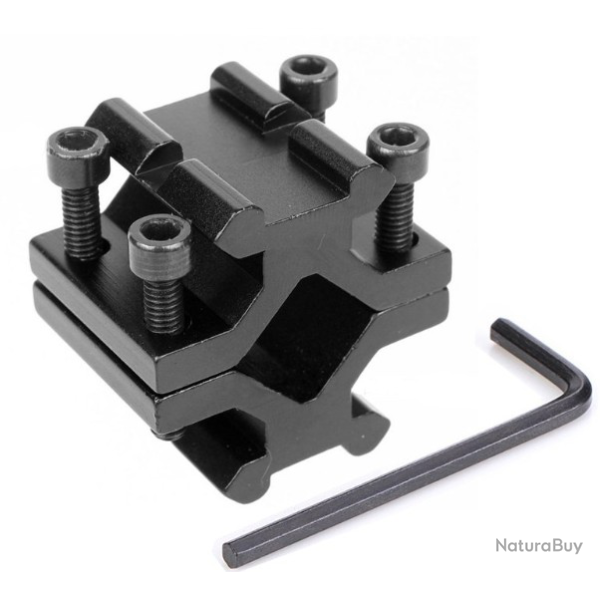 Adaptateur Picatinny  Double sur canon, pour Lunettes, Lasers, Bipied, Lampe