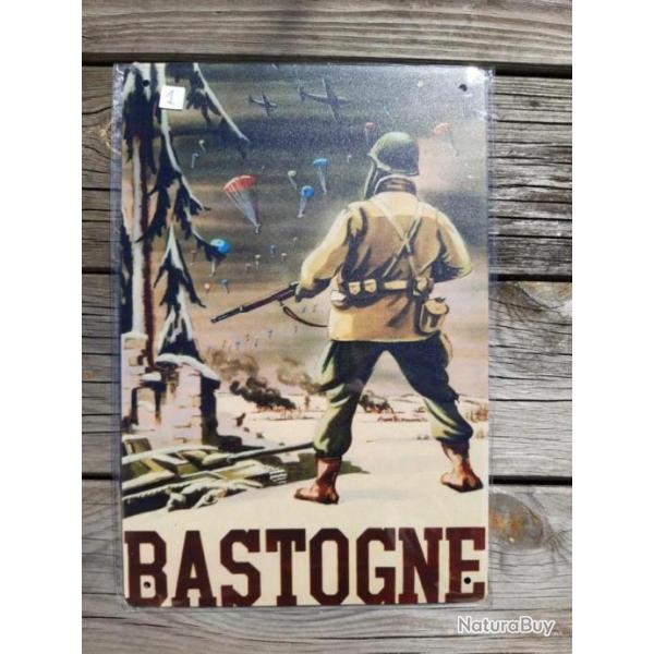 PLAQUE METAL PROPAGANDE U.S. "BASTOGNE"