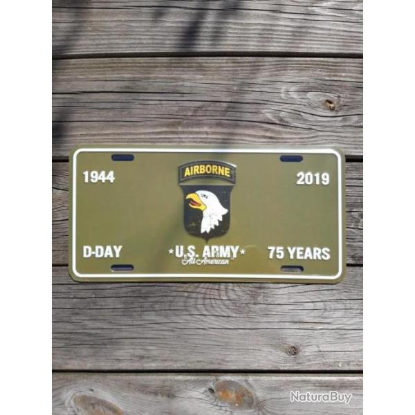 PLAQUE METAL TYPE LICENSE PLATE 75 EME ANNIVERSAIRE DU JOUR"J" MODELE 2