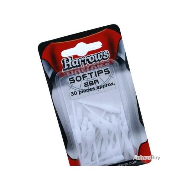 HARROWS - Pointes Nylon 2BA (par 30) BLANC 13 mm