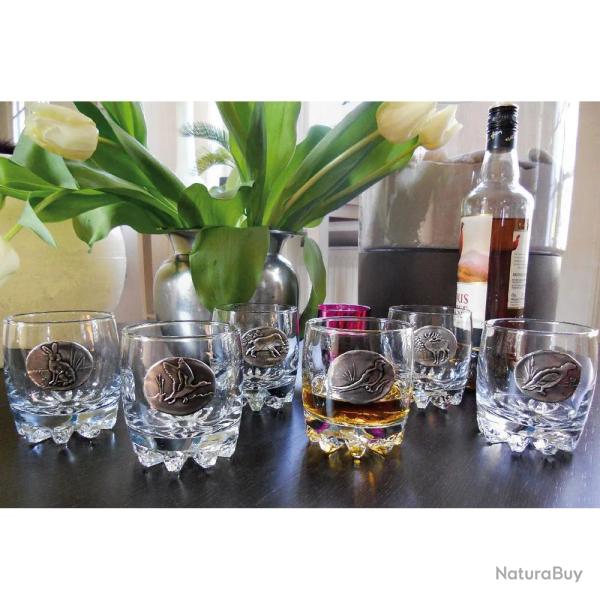Verres � Whisky 30 cl d�cor �tain relief de gibiers Lot de 6