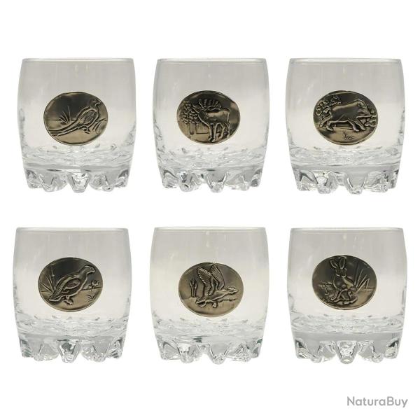 Verres � Whisky 30 cl d�cor �tain relief de gibiers Lot de 6