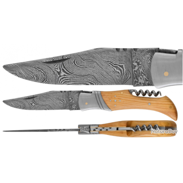 DAMAS - Couteau 11,5 cm - teck TB