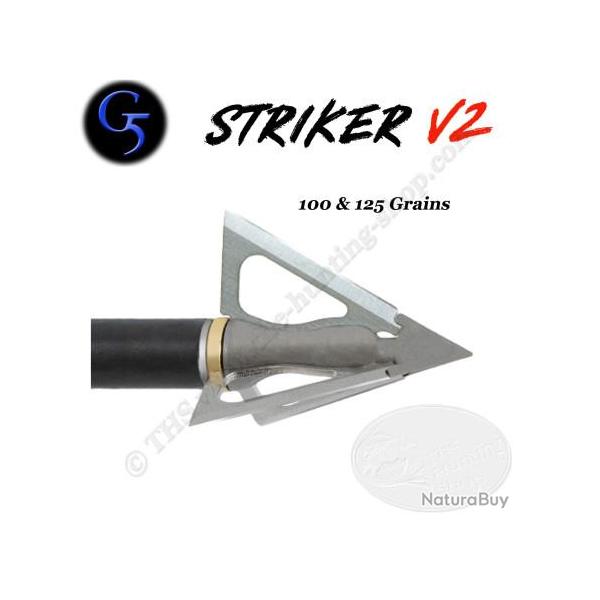 G5 Striker V2 Pointe de chasse � lames fixes trilame 1,25 pouce de diam�tre de coupe 100