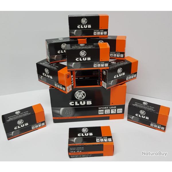 Cartouche Cal. 22 lr RWS Club X50