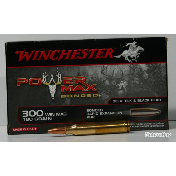 MUNITIONS WINCHESTER POWER MAX 180GR CAL. 300 WIN MAG X20