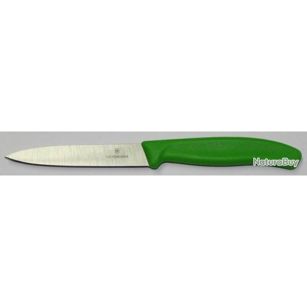 COUTEAU OFFICE VICTORINOX LISSE VERT 6.7706.L114 10CM