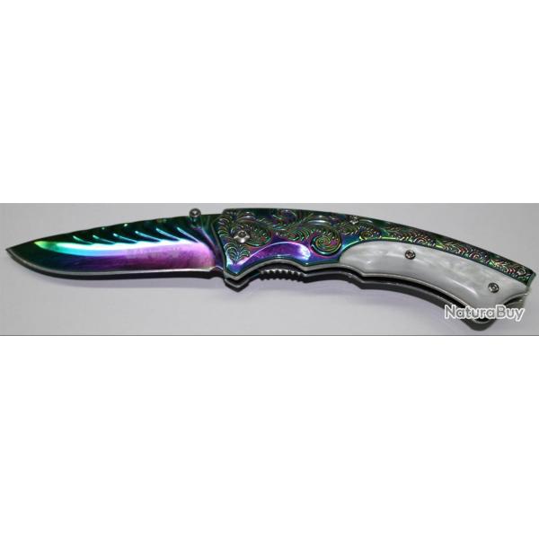 COUTEAU PLIANT ALBAINOX RAINBOW NACRE