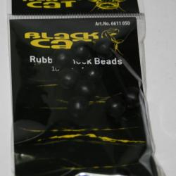 RUBBER SHOCK BEADS 10MM BLACK CAT 10 PCS