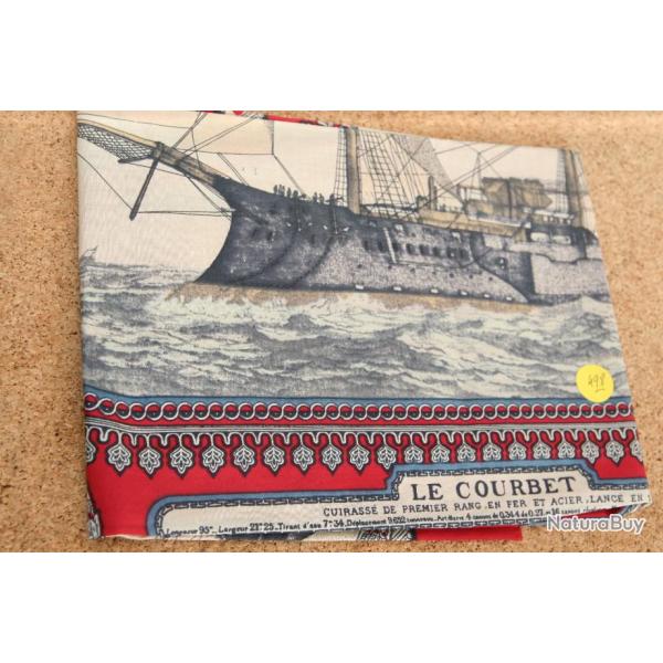 MOUCHOIR D'INSTRUCTION DE LA ROYALE  CUIRASSIER DE PREMIER RANG       LE     COURBET