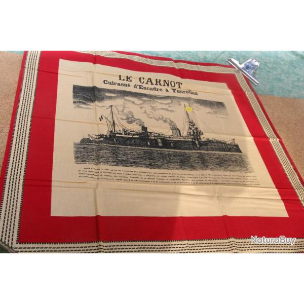 MOUCHOIR D'INSTRUCTION   DE  LA  ROYALE   CUIRASSE D'ESCADRE  A TOURELLES    LE CARNOT