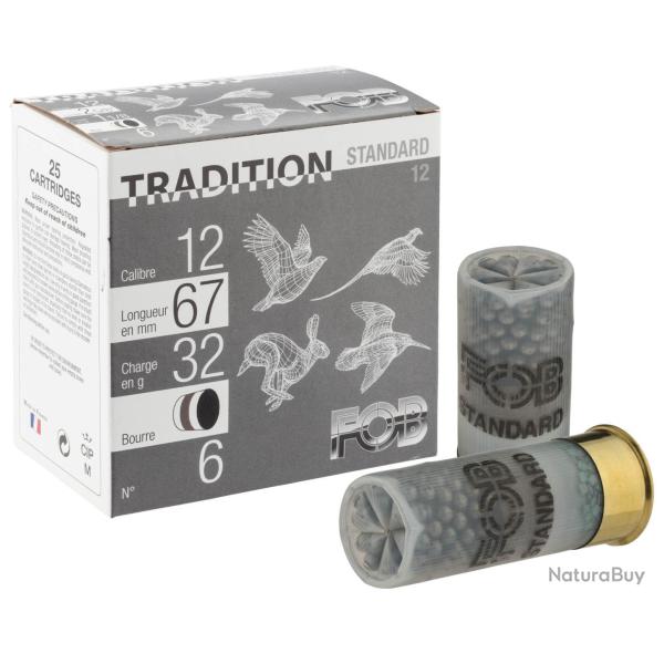 Cartouches Fob Tradition standard bourre grasse Cal. 12 67 Cartouches Fob Tradition standard bourre 