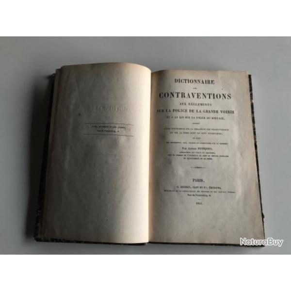 Dictionnaire des CONTRAVENTIONS aux reglements sur la POLICE de la grande voiries - 1861