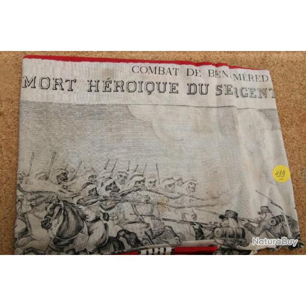MOUCHOIR COMMEMORATIF DE L'ARMEE FRANCAISE             COMBAT   DU  BENI - MERED