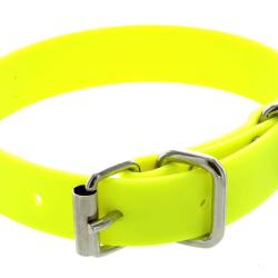 Collier PVC petit chien jaune fluo
