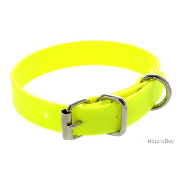 Collier PVC petit chien jaune fluo