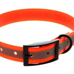 Collier TPU r&eacute;fl&eacute;chissant orange fluo
