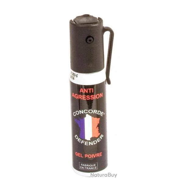 A�rosol lacrymog�ne gel poivre 25ml Concorde Defender