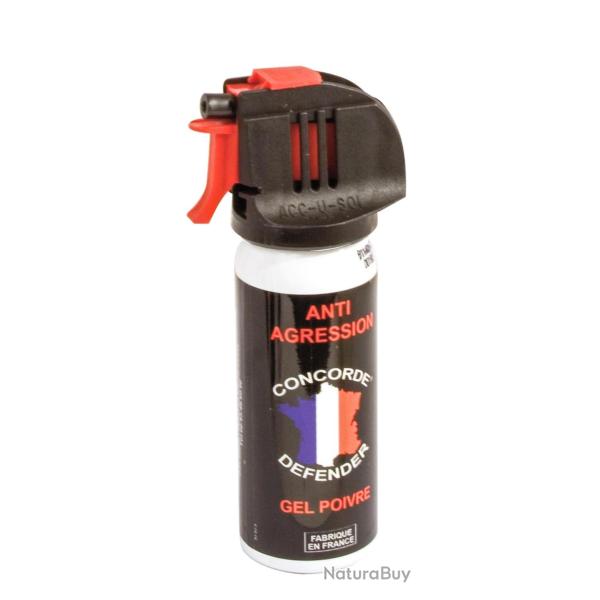 A�rosol lacrymog�ne gel poivre 50ml Concorde Defender