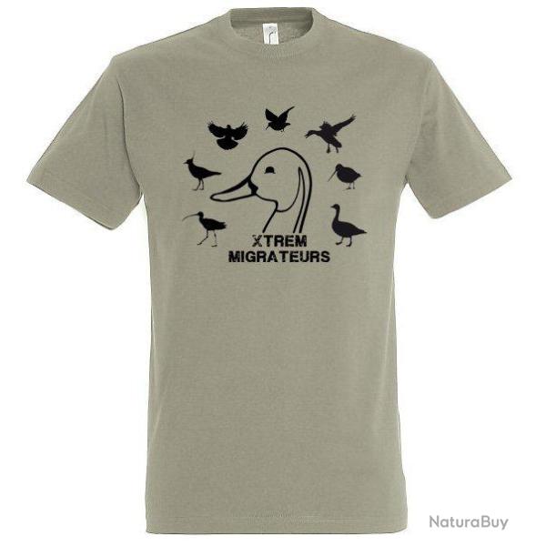 Tee shirt gris esp�ces gibiers XTREM MIGRATEURS