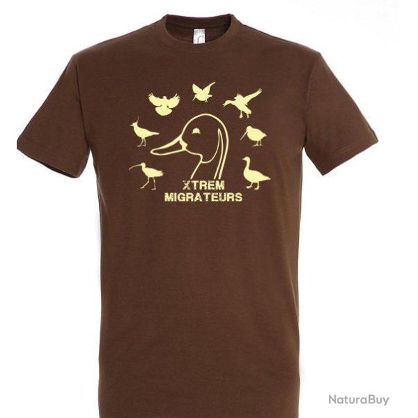 Tee shirt marron esp�ces gibiers XTREM MIGRATEURS