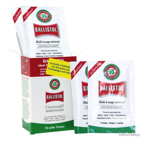 Bo�te de 10 lingettes d'huile universelle Ballistol