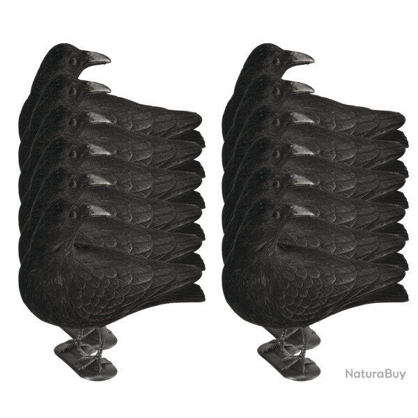 Pack 12 appelants corbeaux guetteurs floqu�s avec pattes