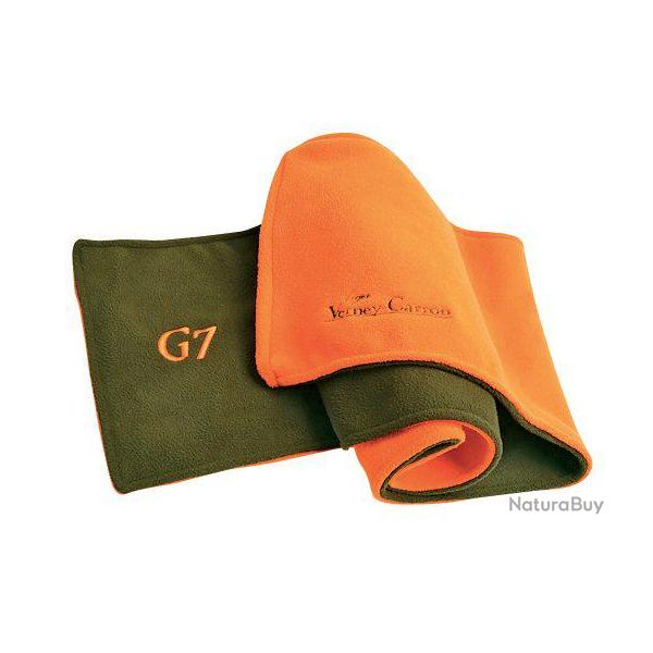 Echarpe fourreau polaire r�versible orange kaki Super Scarf Verney Carron