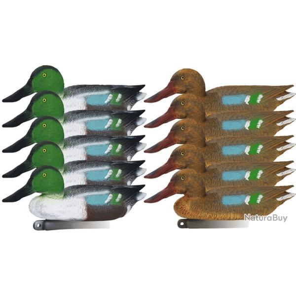 Pack 10 appelants canard souchet m�le et femelle