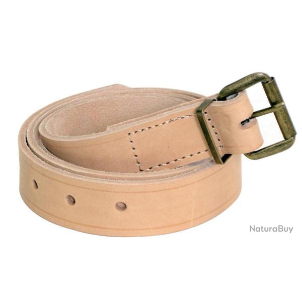 Ceinture en cuir naturel beige 120cm