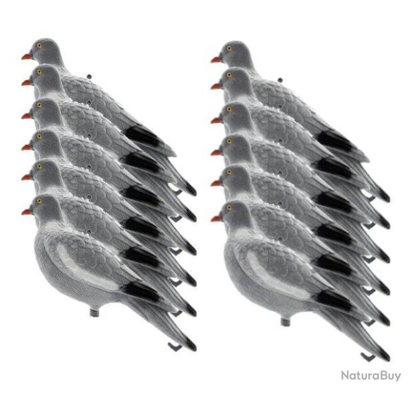 Pack 12 Appelants Pigeons ramiers sans pattes floqu�s