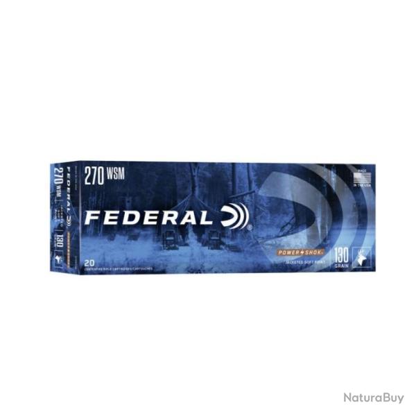 Boite de 20 cartouches .270WSM FEDERAL Power Shok SP 130gr