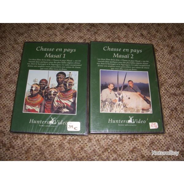lot de 2 DVD de la s�rie HUNTERS VIDEO : CHASSES EN PAYS MASAI 1 & 2