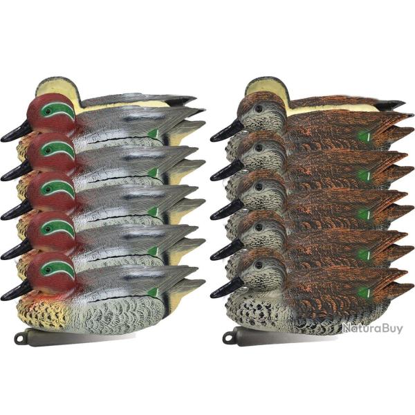 Pack 10 appelants canards sarcelles mouss�es m�le et femelle