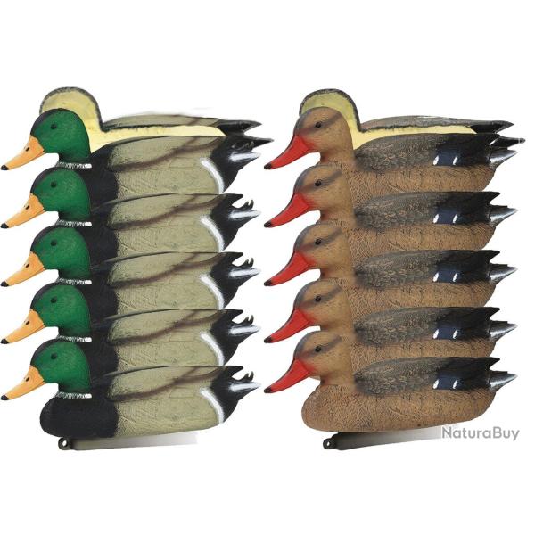 Pack 10 appelants canards colverts mouss�s m�le et femelle