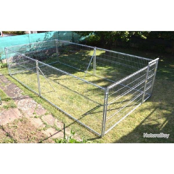 Chenil RENFORCE 22m� cloture enclos chien parc exterieur CHENIL GALVANISE cielterre-commerce