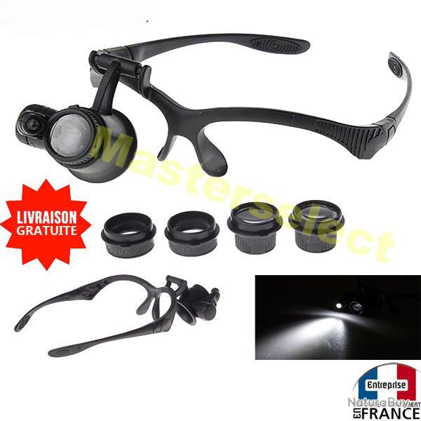 Lunettes loupe de bijoutier pour petits travaux de prcision avec lampe led