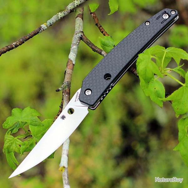 Couteau Spyderco Ikuchi Lame Acier CPM-S30V Manche Fibre de Carbone/G10 Compression Lock SC242CFP